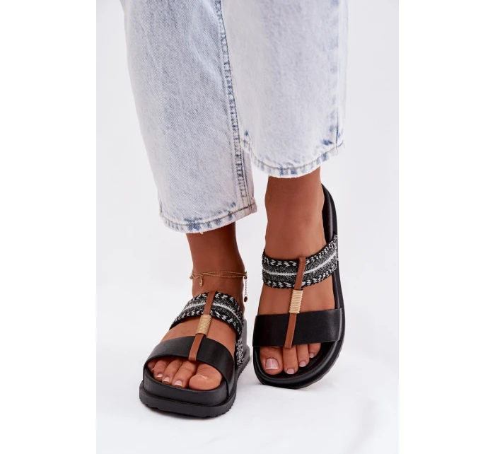 Dámské páskové platformové nazouváky Tahlia Černé