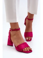 Dámské sandály na vysokém podpatku vyrobené z Eco Suede Fuchsia Upttima Dámské sandály na vysokém podpatku vyrobené z Eco Suede Fuchsia Upttima