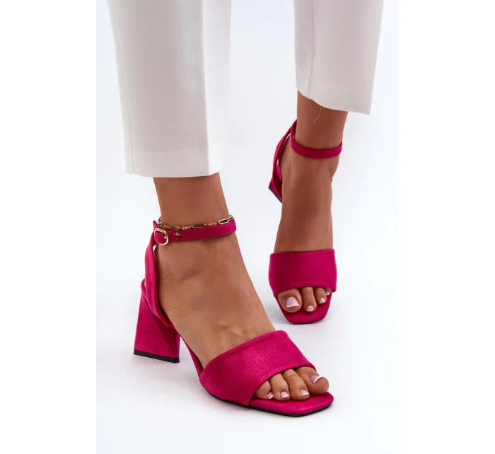 Dámské sandály na vysokém podpatku vyrobené z Eco Suede Fuchsia Upttima Dámské sandály na vysokém podpatku vyrobené z Eco Suede Fuchsia Upttima
