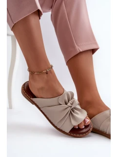 Dámské pantofle na plochém podpatku Béžová Nelvira