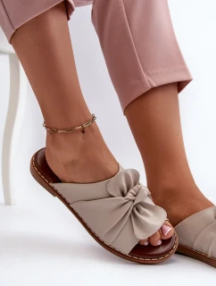 Dámské pantofle na plochém podpatku Béžová Nelvira