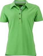 Daiber JN 715 Dámské piqué polo v tradičním krojovém stylu 02.0715 lime green/lime green white