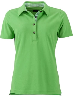 Daiber JN 715 Dámské piqué polo v tradičním krojovém stylu 02.0715 lime green/lime green white