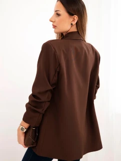 Elegantní sako s klopami hnědé