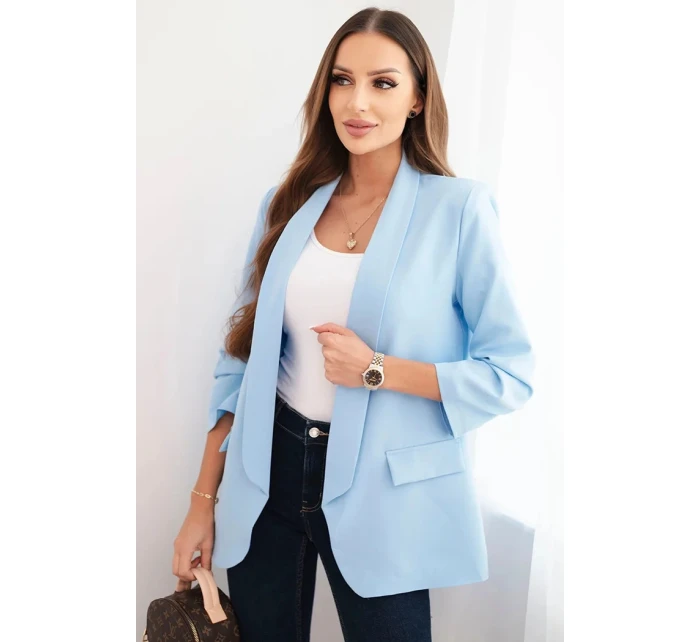 Dámská sako bez zapínání s podšívkou S/M modrá