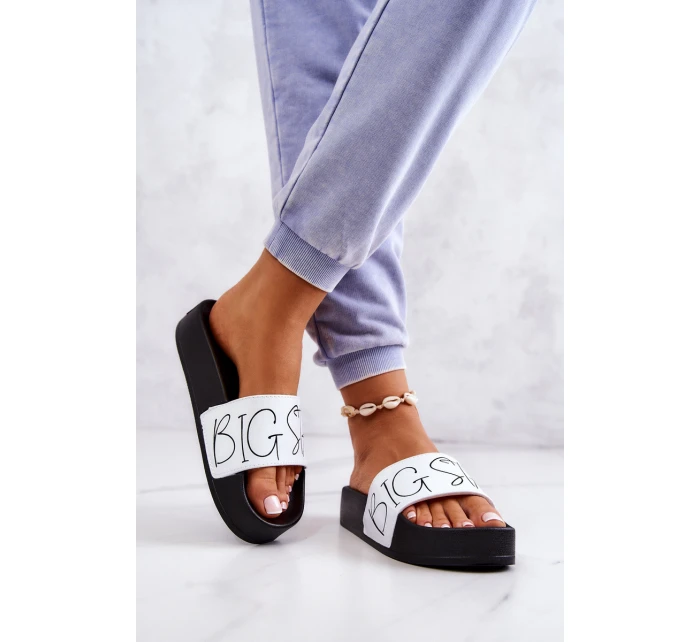 Dámské gumové pantofle Big Star JJ274A275 Černobílé