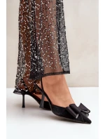 Textilní Lodičky S Mašlí Černé model 21681039 - Boto