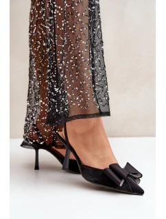 Textilní Lodičky S Mašlí Černé model 21681039 - Boto