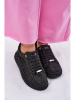 Zdobené tenisky na platformě GOE NN2N4021 černé Zdobené tenisky na platformě GOE NN2N4021 černé