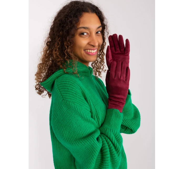 Rękawiczki AT RK model 19381400 bordowy - FPrice Rękawiczki AT RK model 19381400 bordowy - FPrice