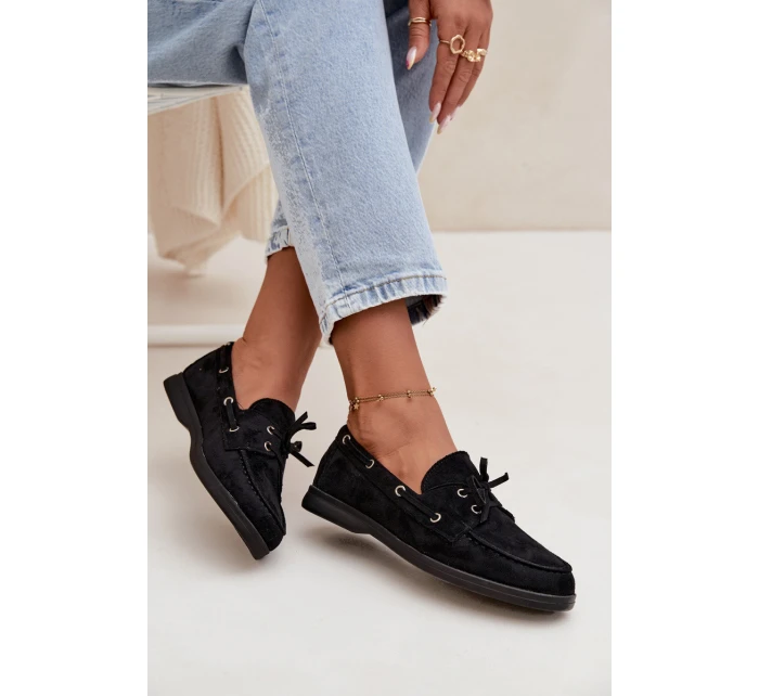 Dámské polobotky mokasíny se šněrováním Calivra – černé Dámské polobotky mokasíny se šněrováním Calivra – černé