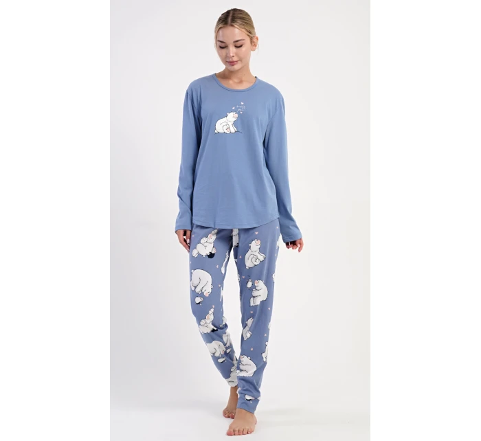 Dámské pyžamo dlouhé Méďa a model 21417076 - Vienetta Dámské pyžamo dlouhé Méďa a model 21417076 - Vienetta