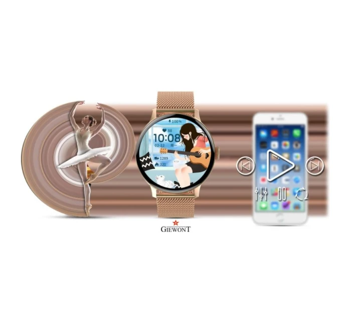Dámské chytré hodinky GIEWONT Pink Gold GW330-1