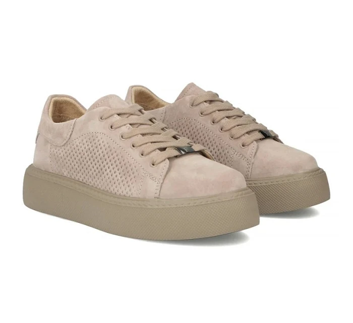 Dámské kožené polobotky béžové model 22061153 - FILIPPO