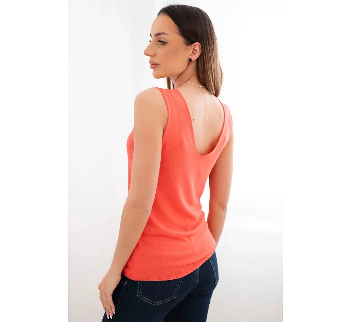 Dámská viskózová halenka bez rukávů s výstřihem do V malinová