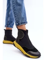 Dámské kožené boty s zipem model 21638709 černé - Maciejka