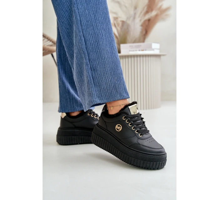 Sneakersy Dámské Sportovní Boty Zateplené Na Masivní Podešvi Černé Ardiela Sneakersy Dámské Sportovní Boty Zateplené Na Masivní Podešvi Černé Ardiela