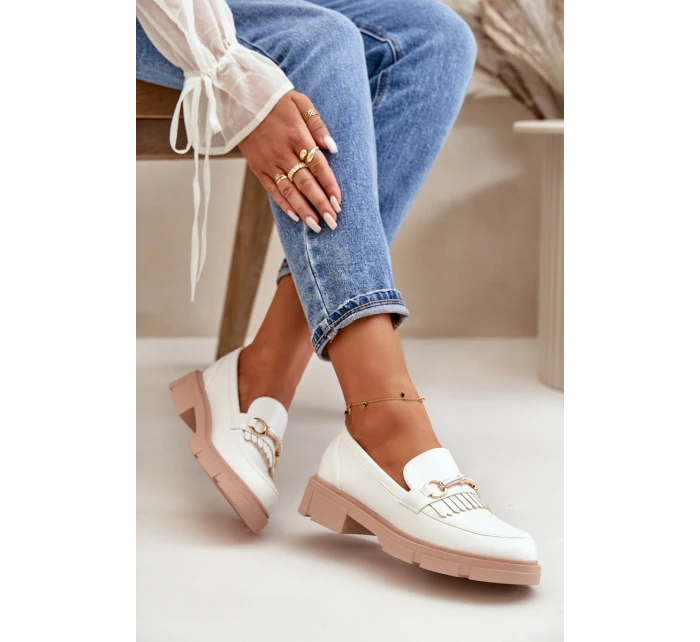 Dámské Mokasíny S Dekorací Eko Kůže Bílé model 21670531 - Boto Dámské Mokasíny S Dekorací Eko Kůže Bílé model 21670531 - Boto