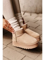 Dámské Sněhule Na Platformě Zateplené Kožíškem Béžové Xamella Dámské Sněhule Na Platformě Zateplené Kožíškem Béžové Xamella