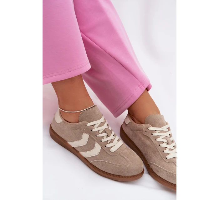 Dámské tenisky z eko semiše tmavě béžové Jesavella Dámské tenisky z eko semiše tmavě béžové Jesavella