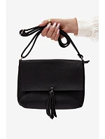 Kabelka typu s třásněmi imitace kůže Černá model 22220941 - Flora&Co
