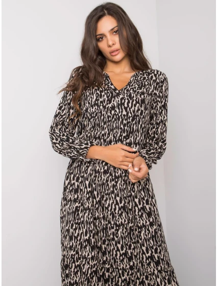 Šaty D73771M30225A1EN černá béžová