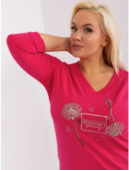 Bluzka RV BZ model 19349276 fuksjowy - FPrice Bluzka RV BZ model 19349276 fuksjowy - FPrice