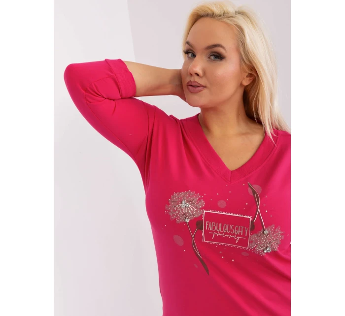 Bluzka RV BZ model 19349276 fuksjowy - FPrice Bluzka RV BZ model 19349276 fuksjowy - FPrice