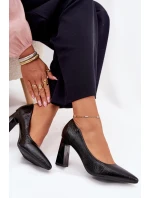 Dámské lodičky na širokém podpatku Vinceza – černé