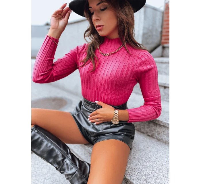 Dámský svetr s rolákem růžový Dstreet model 21971314 - FashionStreet