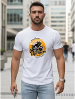 Pánské bílé tričko s potiskem FashionStreet NX5095R
