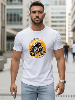 Tshirt męski z nadrukiem biały model 22161423 - FashionStreet