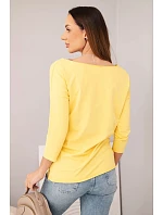 Dámská halenka s lodičkovým výstřihem žlutá