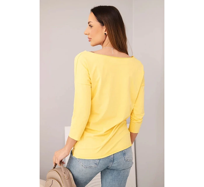 Dámská halenka s lodičkovým výstřihem žlutá