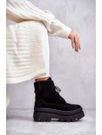Semišové teplé šněrovací boty Černe model 21598766 - Boto