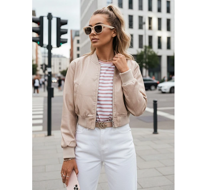 Dámská kožená bunda bomber SANTOL TY4339 béžová - FashionStreet Dámská kožená bunda bomber SANTOL TY4339 béžová - FashionStreet
