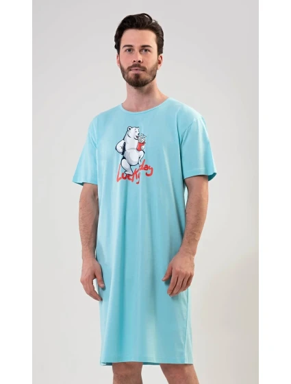 Pánská noční košile s krátkým rukávem Lucky model 17613327 - Vienetta MAN