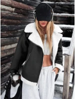 Dámská bunda ramones s ovčí kůží černá model 21994606 - Dstreet