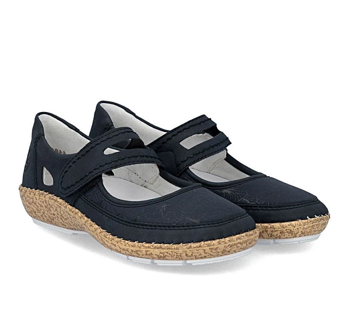 Dámská obuv na suchý zip tmavě modrá model 22060750 - Rieker Dámská obuv na suchý zip tmavě modrá model 22060750 - Rieker