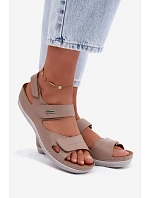 Dámské sandály s pásky  Zlaté model 22200735 - Inblu