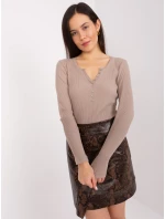 Bluzka RV BZ model 19034211 ciemny bezowy - FPrice Bluzka RV BZ model 19034211 ciemny bezowy - FPrice