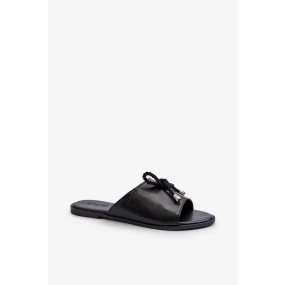 Dámské pantofle z eko kůže Big Star Černá Dámské pantofle z eko kůže Big Star Černá