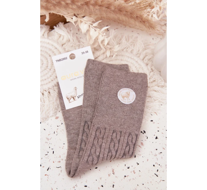 Dámské dlouhé vlněné ponožky – šedé Dámské dlouhé vlněné ponožky – šedé