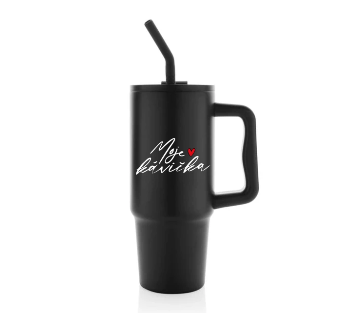 MOJE KÁVIČKA - černý cestovní termohrnek 900 ml