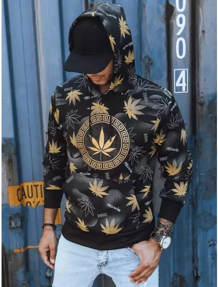 Pánská mikina s potiskem černá FashionStreet BX5318