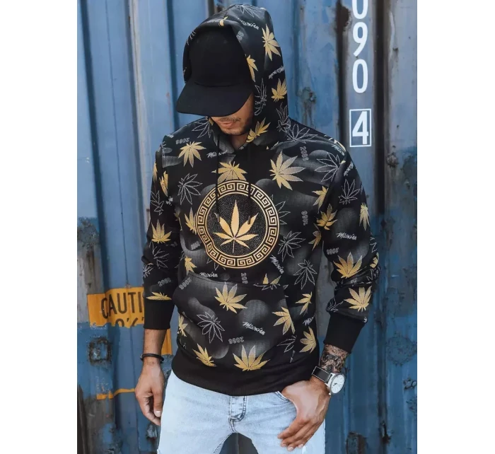 Pánská mikina s potiskem černá FashionStreet BX5318