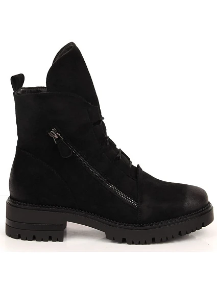 W model 22112838 zateplené boty na zip černé - Potocki