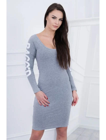 Hadrové šedé melanžové šaty