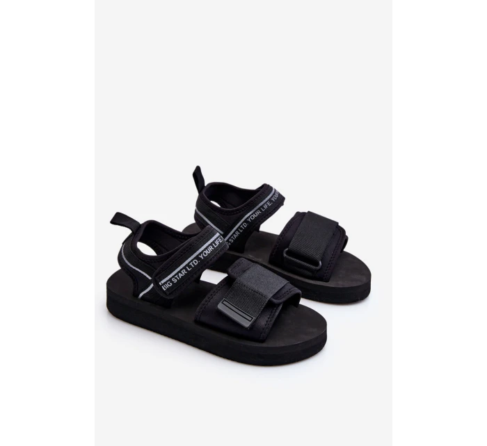 Dámské sandály na suchý zip Big Star model 21610848 Černe - Big Star Shoes Dámské sandály na suchý zip Big Star model 21610848 Černe - Big Star Shoes