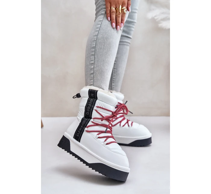 Dámské sněhule na tlusté podrážce veganské D.Franklin DFSH371007 bílé